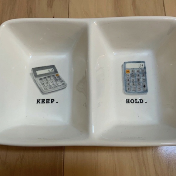 Rae Dunn Ceramic Divided Tray Keep Hold Calculator - Picture 1 of 4